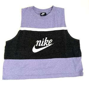 Nike | Women’s Lavender Purple & Black Cropped Tank Top Size XXL